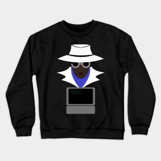 Lady White (Afro W/Computer): A Cybersecurity Design Crewneck Sweatshirt